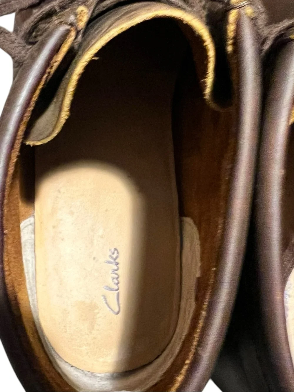 Clarks Originals Wallabee Boot Men 10.5 Brown Distressed Leather Moc Toe Lace Up